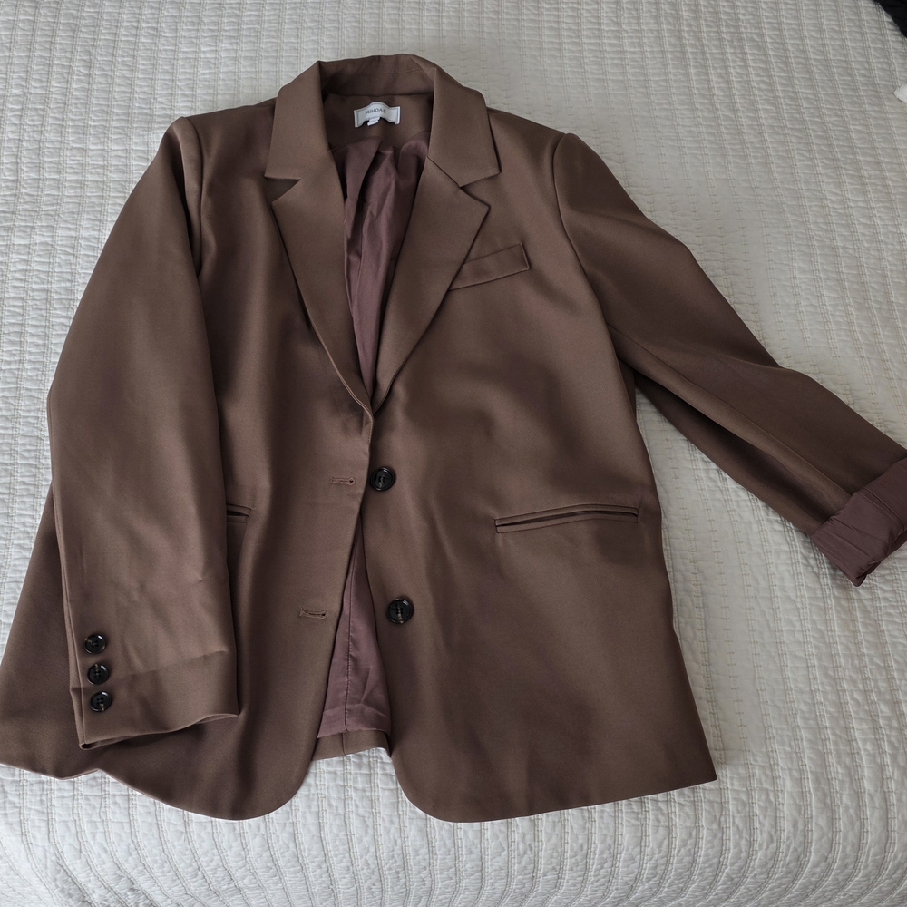 RIHOAS Tan Blazer with Brown Lining
